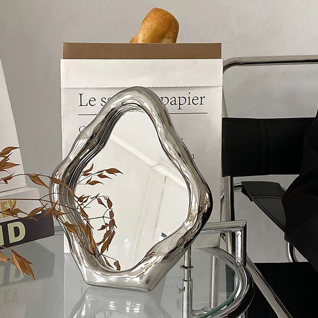 Squiggly Mirror - Nordic Electroplated Silver Design