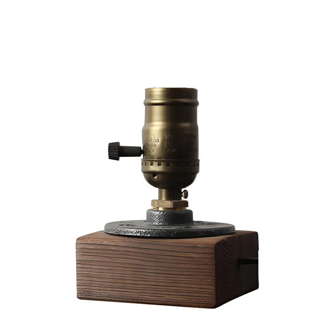 Retro Wood Industrial LED Table Lamp with Switch Design