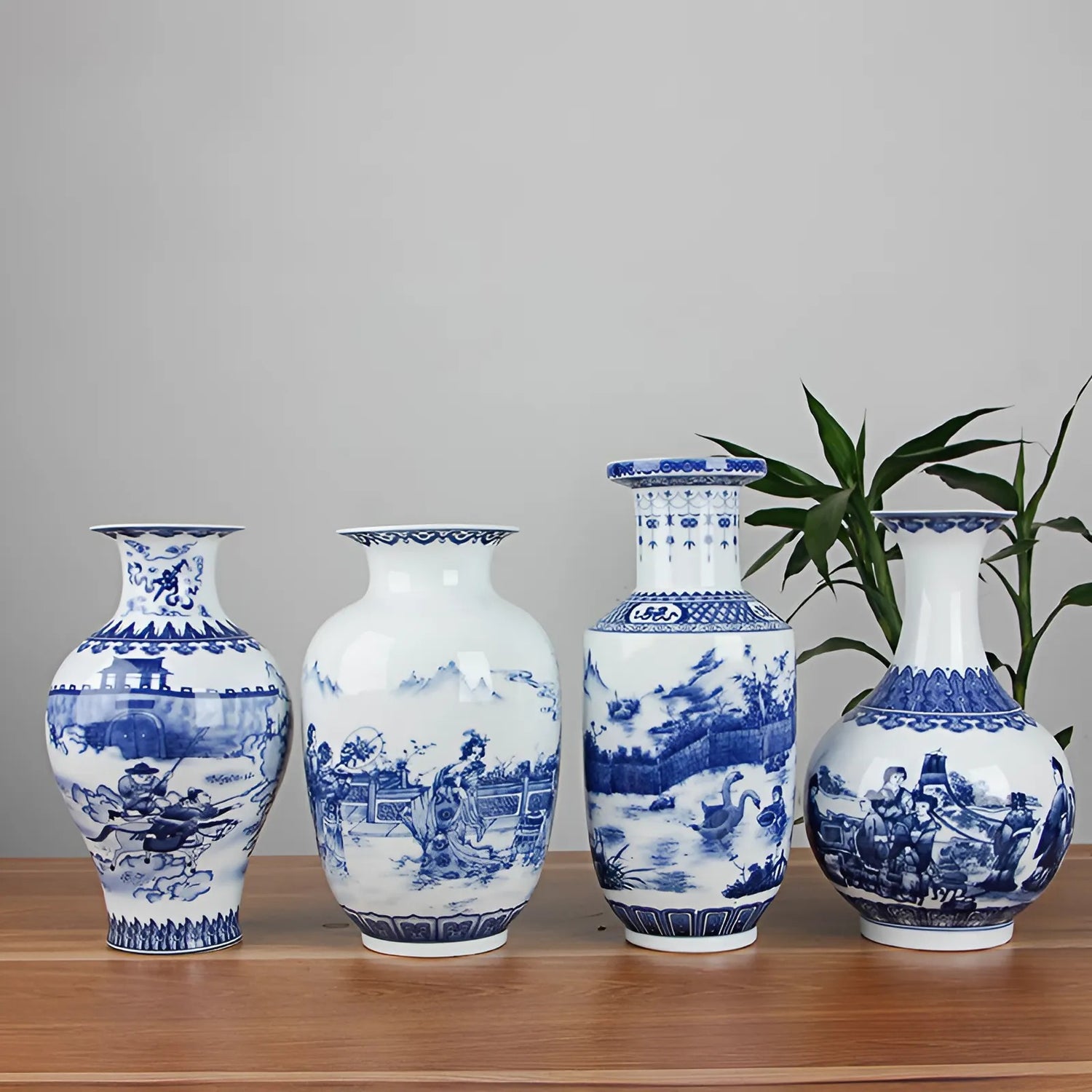 Classic Chinese Blue and White Ceramic Vase with Antique Design