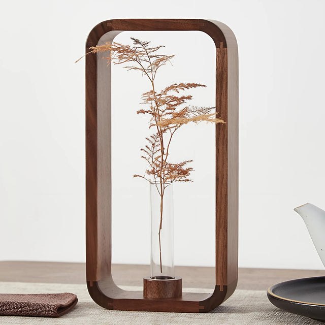 Solid Wood Hydroponic Plant Vase - Rustic HeMu Design