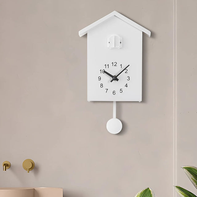 Modern Cuckoo Quartz Wall Clock with Minimalist Design
