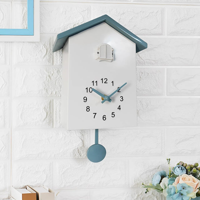 Modern Cuckoo Quartz Wall Clock with Minimalist Design