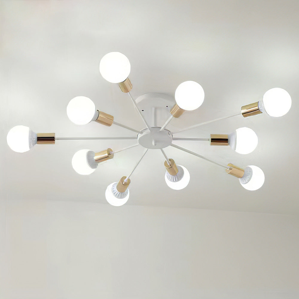 Black Simple Iron Multi-Head Chandelier For Bedroom 10