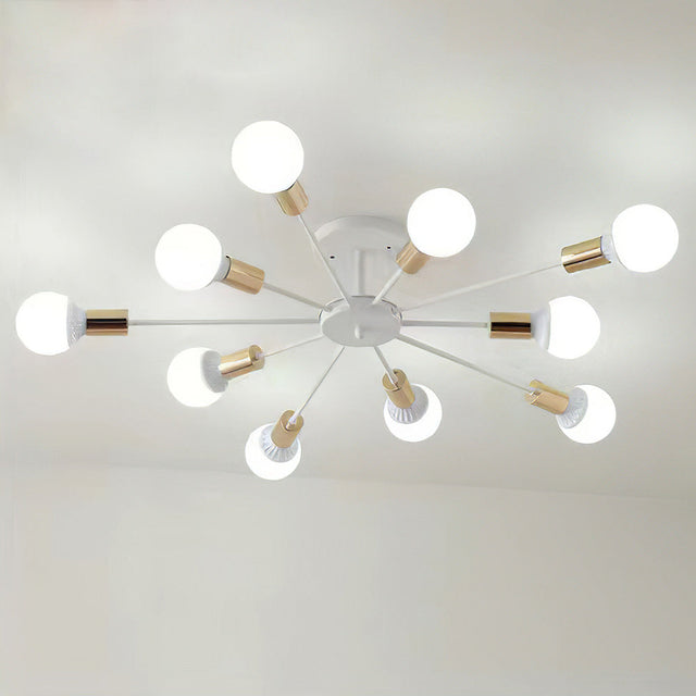 Black Simple Iron Multi-Head Chandelier For Bedroom 10