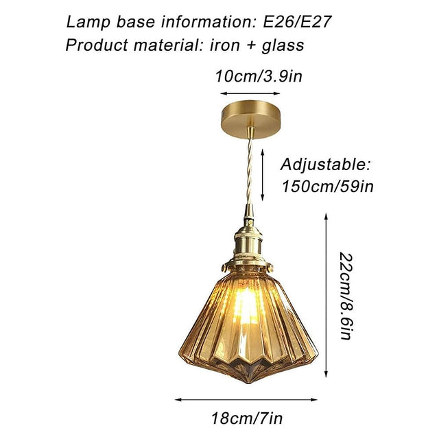 Brass Glass Ceiling Pendant Lights For Kitchen 3