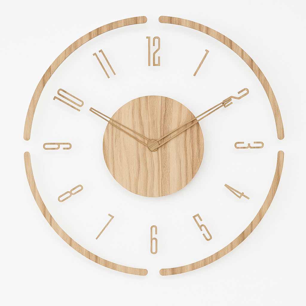 Nordic Wooden Wall Clock – Timeless Minimalism