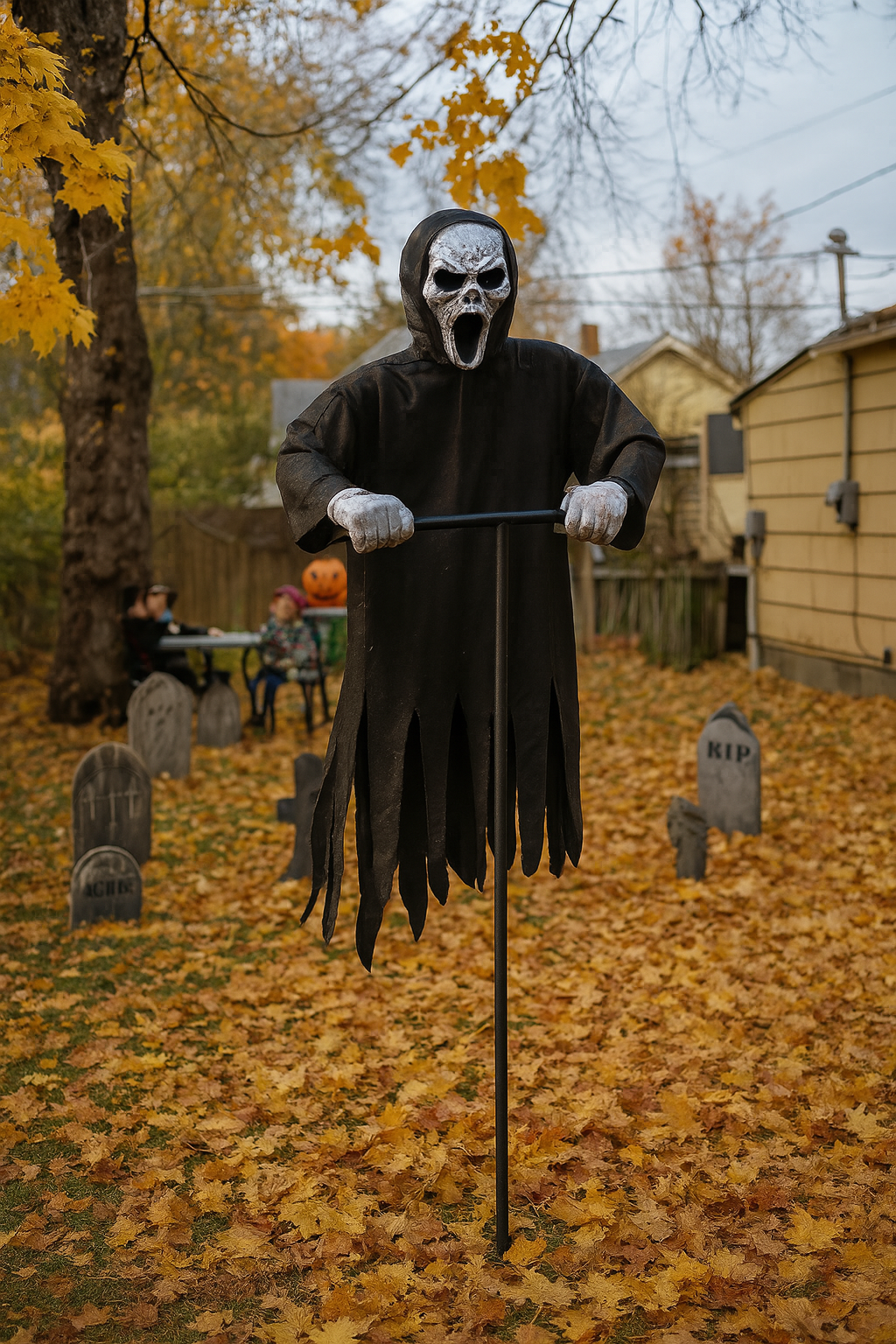 Ghostface Scarecrow Halloween Yard Decoration