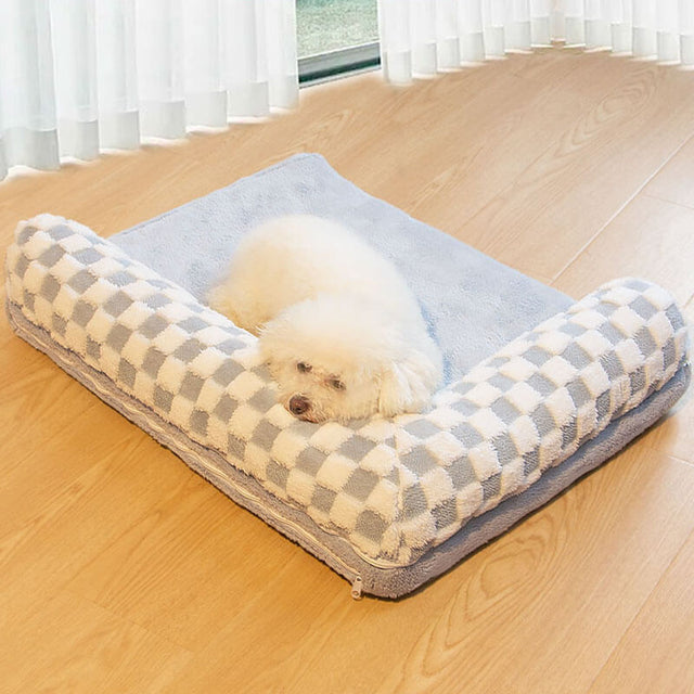 Soft Plush Dog Bed Cozy Supportive Easy to Clean