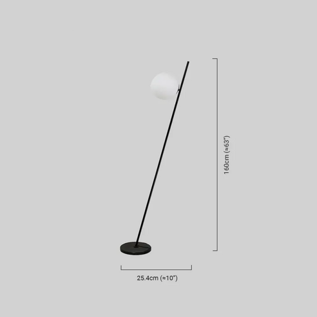 Nordic Black Floor Lamp Metal Glass Living Room-4