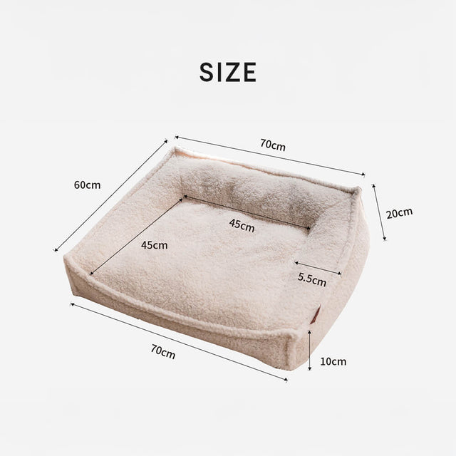 Teddy Fleece Orthopedic Pet Bed Cozy Supportive Waterproof