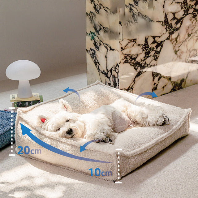Teddy Fleece Orthopedic Pet Bed Cozy Supportive Waterproof