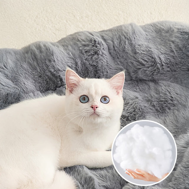 Ultra Soft Faux Rabbit Fur Pet Mat Luxurious Comfort Support