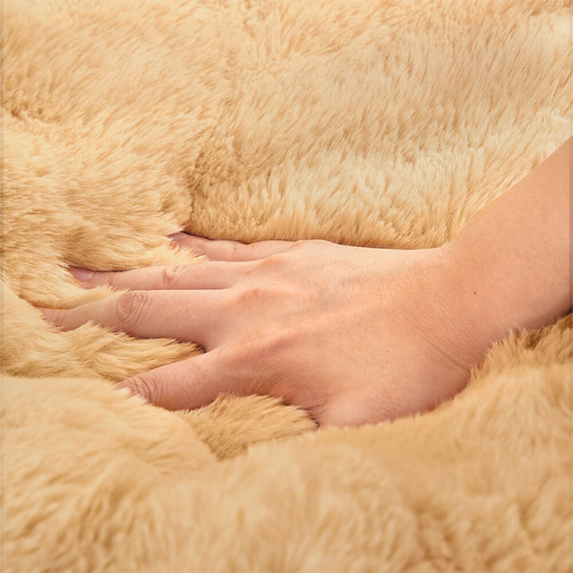 Ultra Soft Faux Rabbit Fur Pet Mat Luxurious Comfort Support