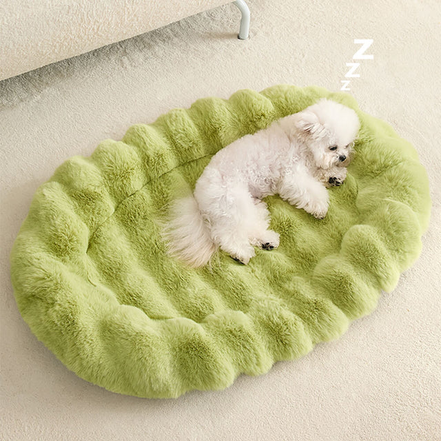 Ultra Soft Faux Rabbit Fur Pet Mat Luxurious Comfort Support