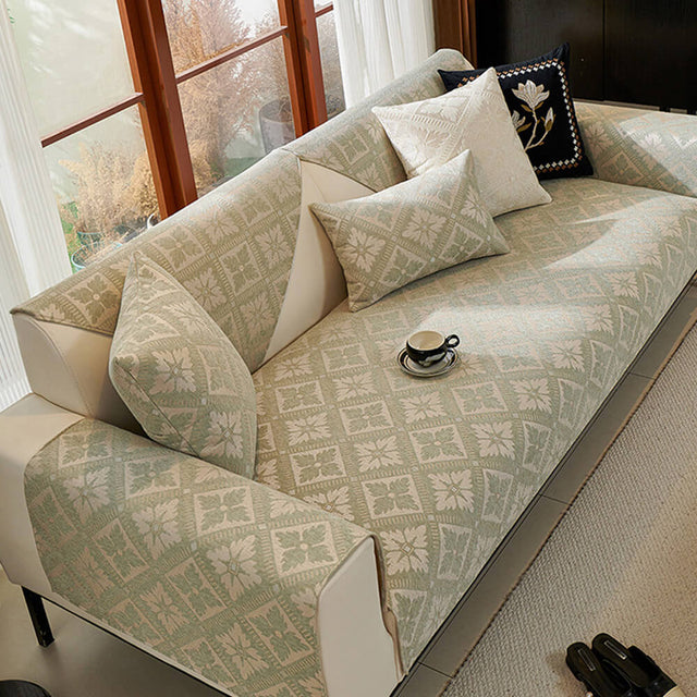 French Elegance Chenille Soft Breathable Couch Cover 4 Seasons