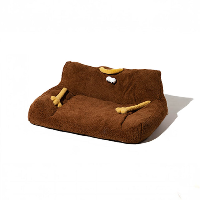 Monster Themed Plush Pet Sofa Bed Cozy Playful Comfort