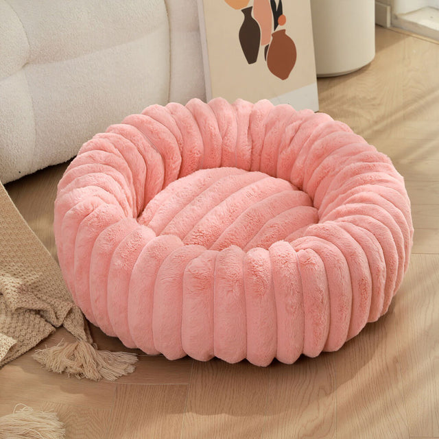 Ultra-Soft Donut Pet Bed Cozy Supportive Plush Design