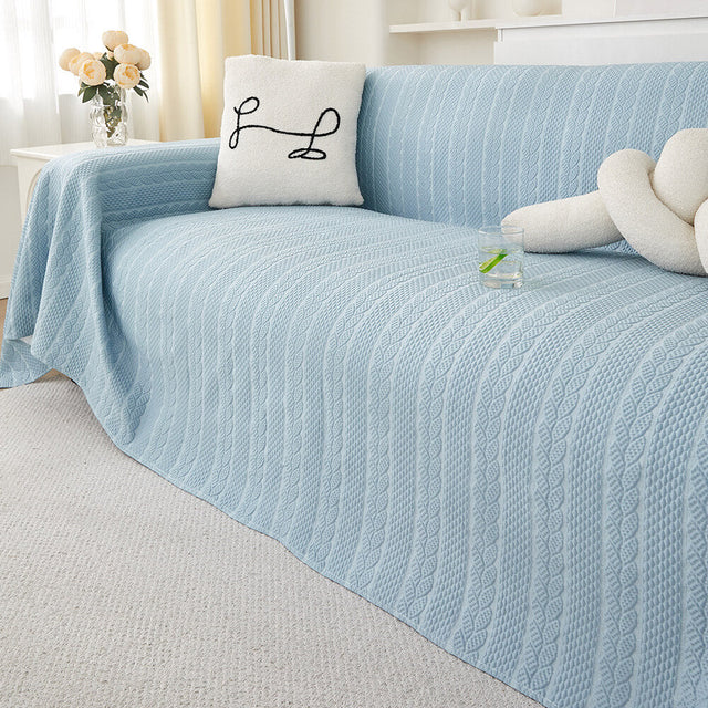 Wheat Pattern Textured Cooling Ice Silk Anti-Slip Couch Cover