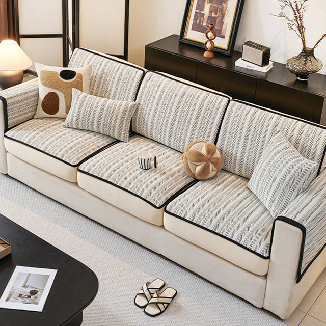 Classic Retro Stretch Chenille Couch Cover Full Protection