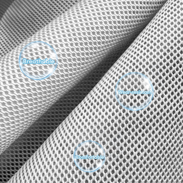 Round Breathable Moisture-Proof Warm Mesh Cat Bed with Pom-Poms