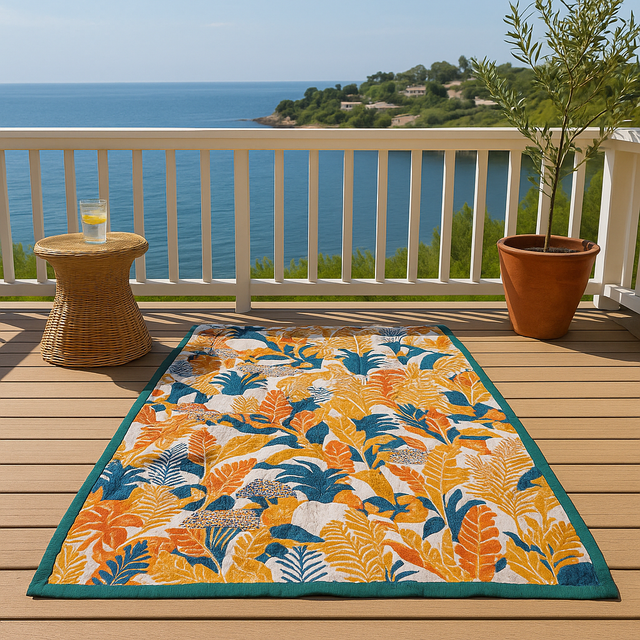 Flower Bird Cotton Reversible Beach Bath Towel
