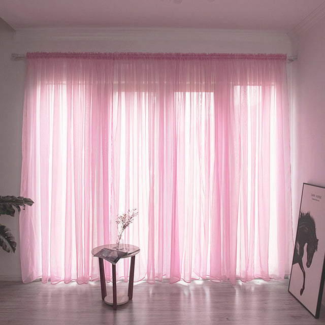 Solid Voile Window Curtain - Lightweight Polyester Design