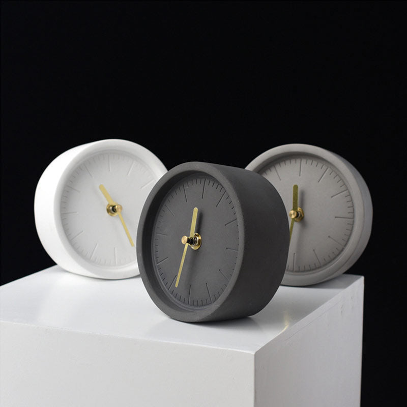 Luxury Cement Desk Clock with Minimalist Design