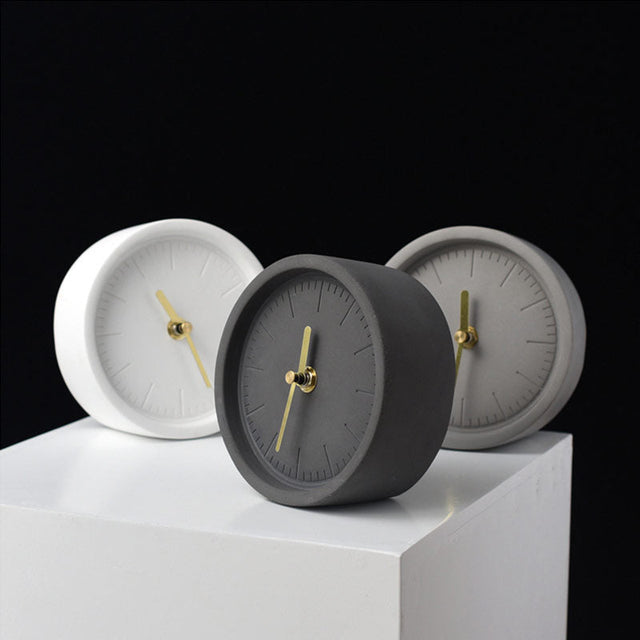 Luxury Cement Desk Clock with Minimalist Design