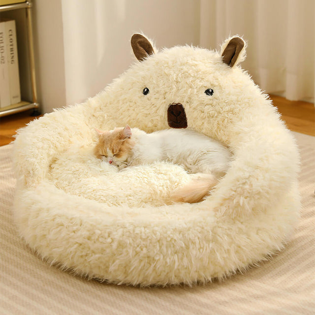 Alpaca-Shaped Pet Bed Ultra-Soft Warm Supportive Design