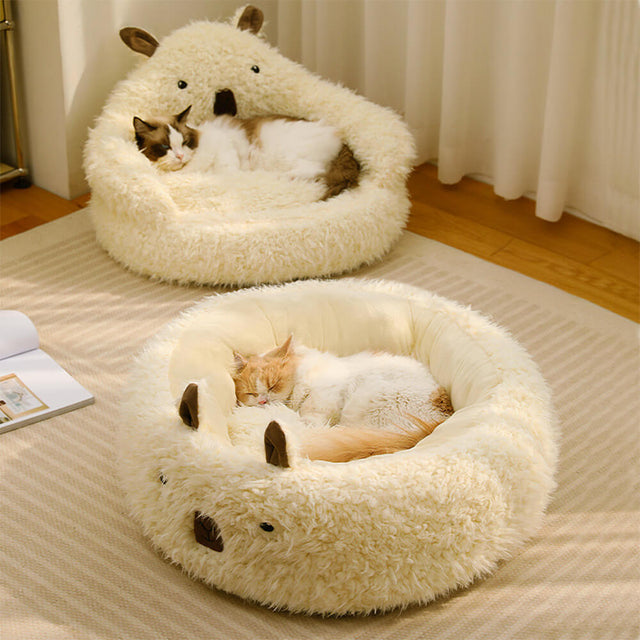 Alpaca-Shaped Pet Bed Ultra-Soft Warm Supportive Design