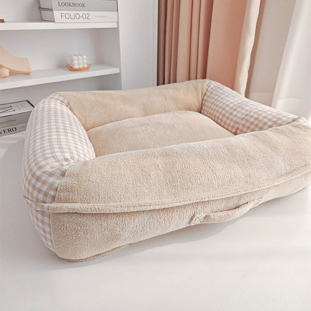 Ultra-Soft Coral Fleece Pet Bed Waterproof Breathable Supportive