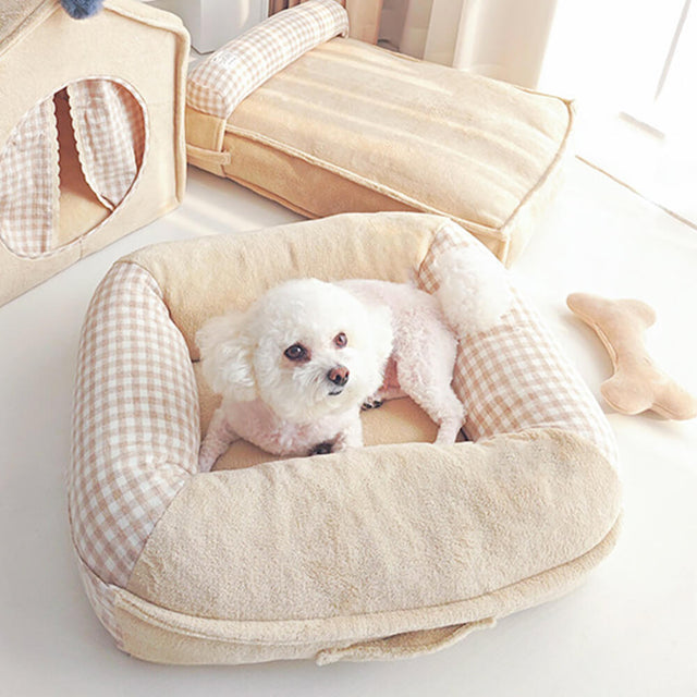 Ultra-Soft Coral Fleece Pet Bed Waterproof Breathable Supportive