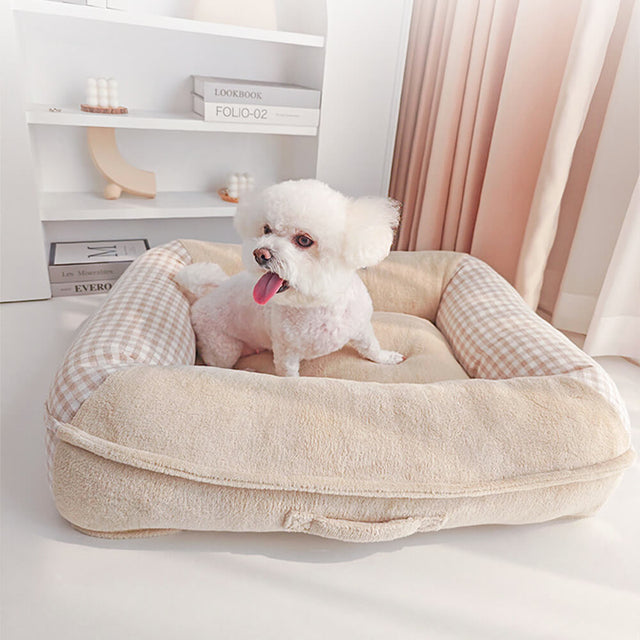 Ultra-Soft Coral Fleece Pet Bed Waterproof Breathable Supportive