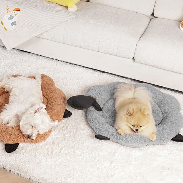 Sheep-Shaped Plush Pet Bed Cozy Playful Ultra-Soft Cotton Velvet