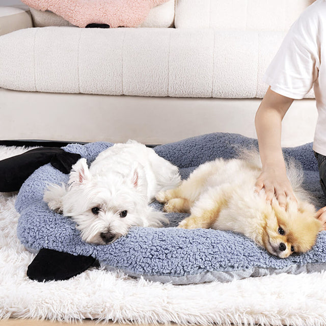 Sheep-Shaped Plush Pet Bed Cozy Playful Ultra-Soft Cotton Velvet