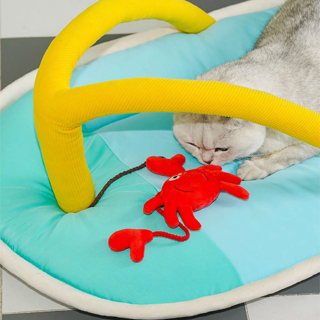 Summer-Themed Pet Bed Playful Comfortable Sandal Design