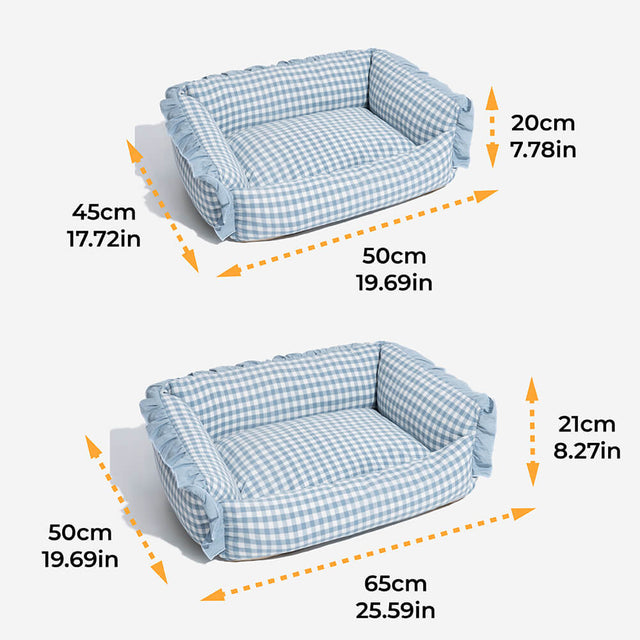 Soft Cotton Plaid Pet Bed Cozy Breathable Easy to Clean