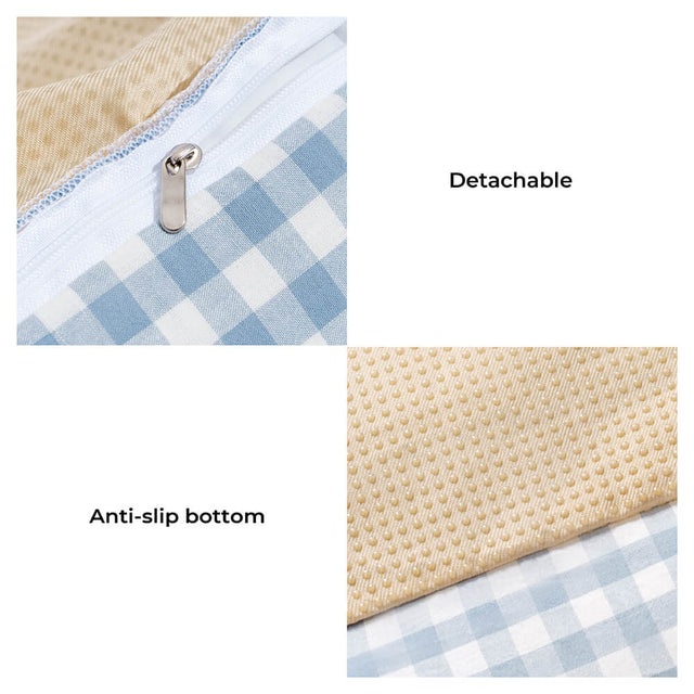 Soft Cotton Plaid Pet Bed Cozy Breathable Easy to Clean