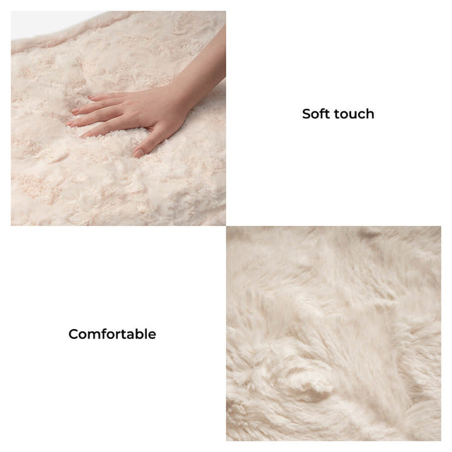 Warming Fluffy Round Cloud Dog Bed with Supportive Pillow