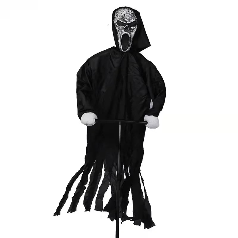 Garden Ghostface Scarecrow Halloween Decoration – Scary Outdoor Hanging Decor for Yard and Patio, 70 x 40 cm Iron Design 5