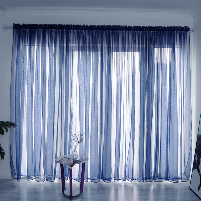 Solid Voile Window Curtain - Lightweight Polyester Design
