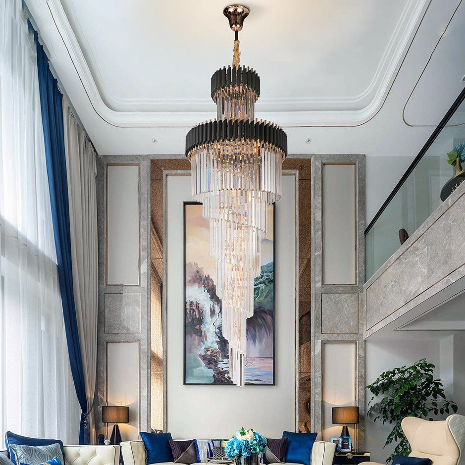 Imperial Chandelier - Grand Luxury Crystal LED Pendant Light for Staircases & Lobbies