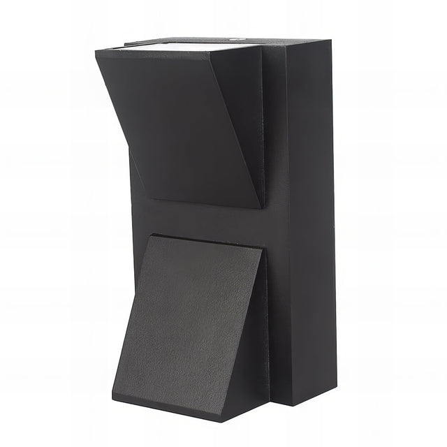 Banks - Dual Head Up/Down Black LED Wall Light Outdoor