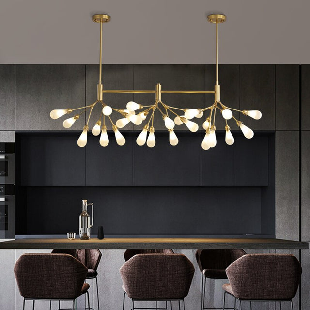 Inflorescence Ceiling Lamp - Nordic Luxury Copper LED Chandelier | Modern Lighting for Kitchens, Dining Rooms & Hallways