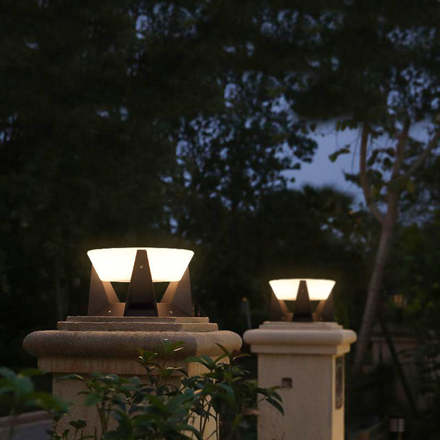 Solar-Powered Outdoor Column Light – Compact Durable Design