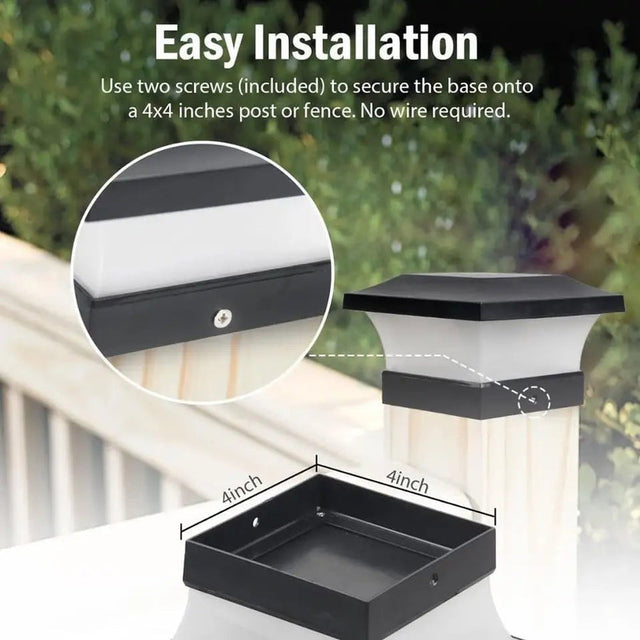 Solar-Powered Outdoor Column Light – Compact, Durable Design