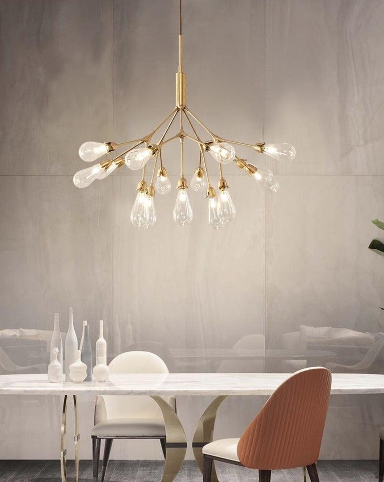 Inflorescence Ceiling Lamp - Nordic Luxury Copper LED Chandelier | Modern Lighting for Kitchens, Dining Rooms & Hallways