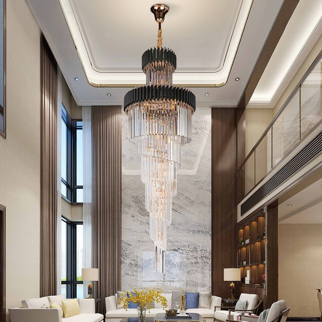 Imperial Chandelier - Grand Luxury Crystal LED Pendant Light for Staircases & Lobbies