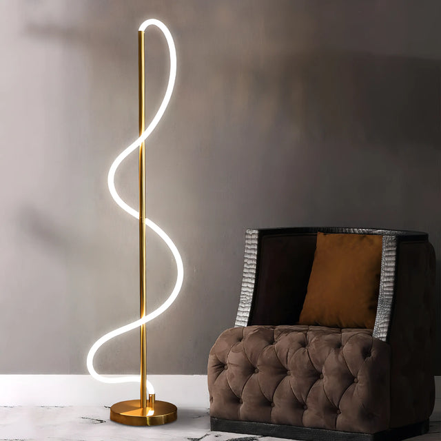 Oliver - Modern LED Swirl Floor Lamp with Energy-Efficient Design