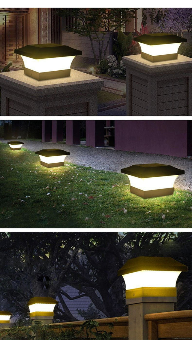 Solar-Powered Outdoor Column Light – Compact, Durable Design